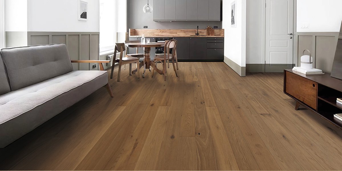 White Oak Baker engineered hardwood flooring by Twelve Oaks - view 2